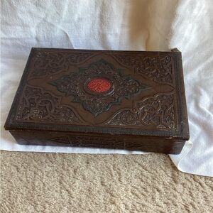 Vintage leather women’s handkerchief holder